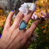 6.5 Opal Doublet Sterling Silver Statement Ring (Size 6.5)