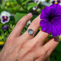 5.25 Flower Casted Sterling Silver Stacking Ring (Size 5.25)