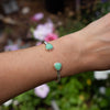Lucin Variscite Double Stone Sterling Silver Open Cuff #2