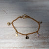 14k Gold Filled Black Onyx Charm Bracelet - 7"