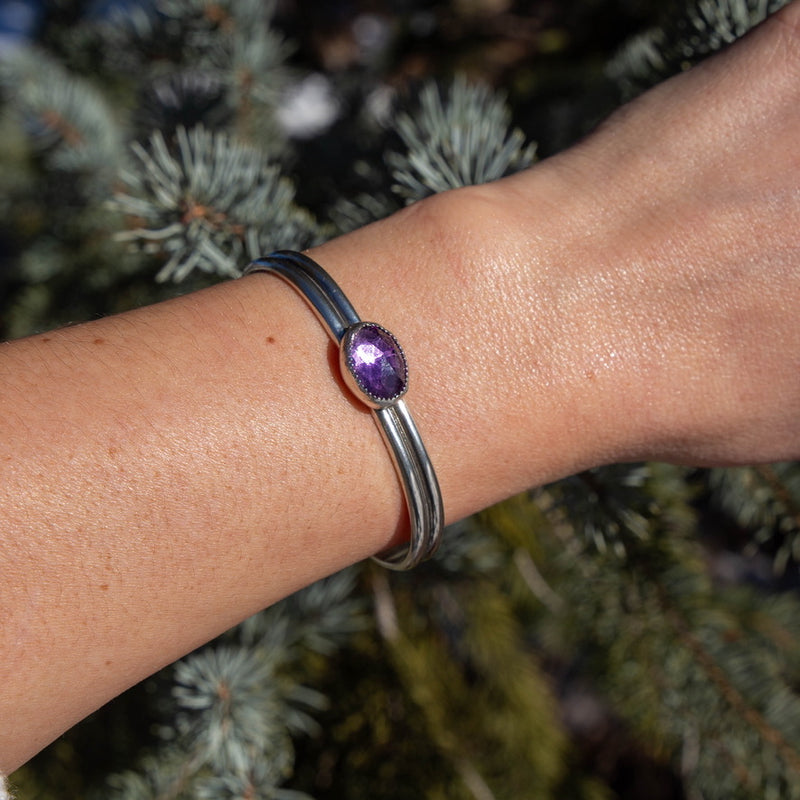 Amethyst Sterling Silver Cuff