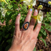 6.5 Mexican Fire Opal Sterling Silver Statement Ring (Size 6.5)