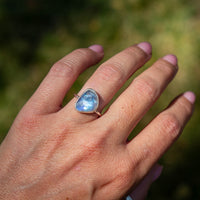 8 Moonstone Sterling Silver Stacker Ring (Size 8)