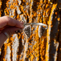 Copper Firebrick Double Stone Sterling Silver Open Cuff