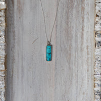 24" Hubei Turquoise Sterling Silver Layering Necklace