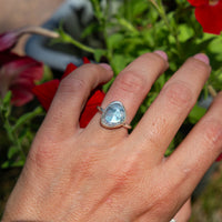 6 Moonstone Sterling Silver Stacker Ring (Size 6)