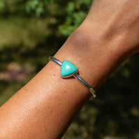 Carico Lake Turquoise Triangle Sterling Silver Cuff