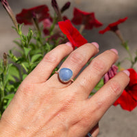 7 Chalcedony Sterling Silver Stacker Ring (Size 7)