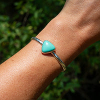 Carico Lake Turquoise Triangle Sterling Silver Cuff