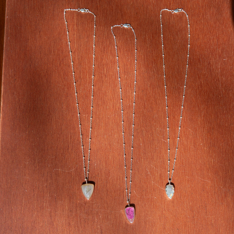 16" Cobalto Calcite Sterling Silver Layering Necklace