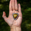 40" Yellow Druzy Agate Sterling Silver Chain Bolo La Femme