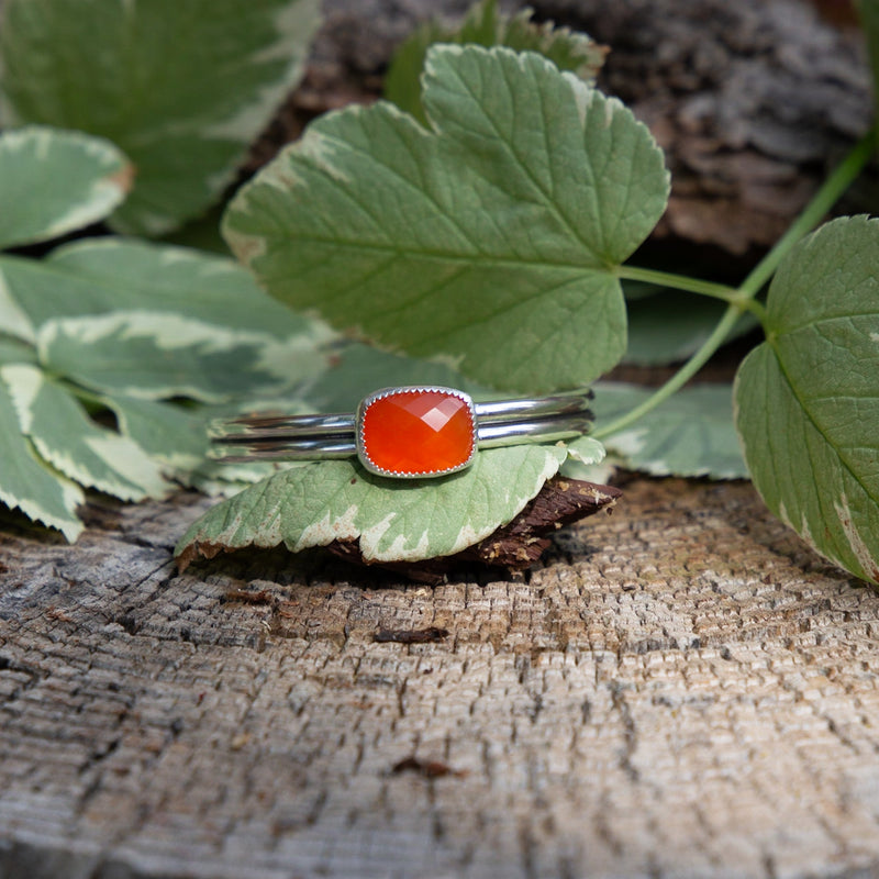 Carnelian Sterling Silver Cuff