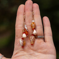 Mexican Fire Opal 14k Gold Filled Cluster Earrings