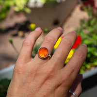 6.5 Carnelian Sterling Silver Stacker Ring (Size 6.5)