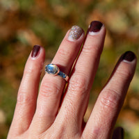 5.25 Labradorite Sterling Silver Stacker Ring (Size 5.25)