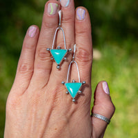 Chinese Turquoise Space Cowgirl Sterling Silver Earrings