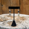Black Onyx & Druzy Quartz Sterling Silver Dangle Earrings