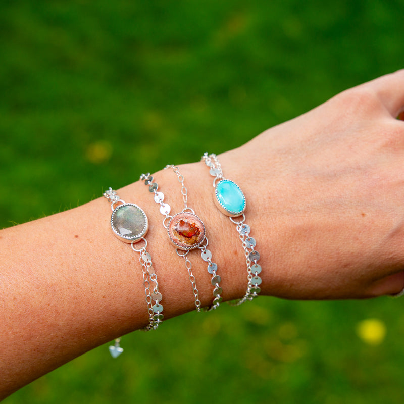 Labradorite Sterling Silver Adjustable Bracelet