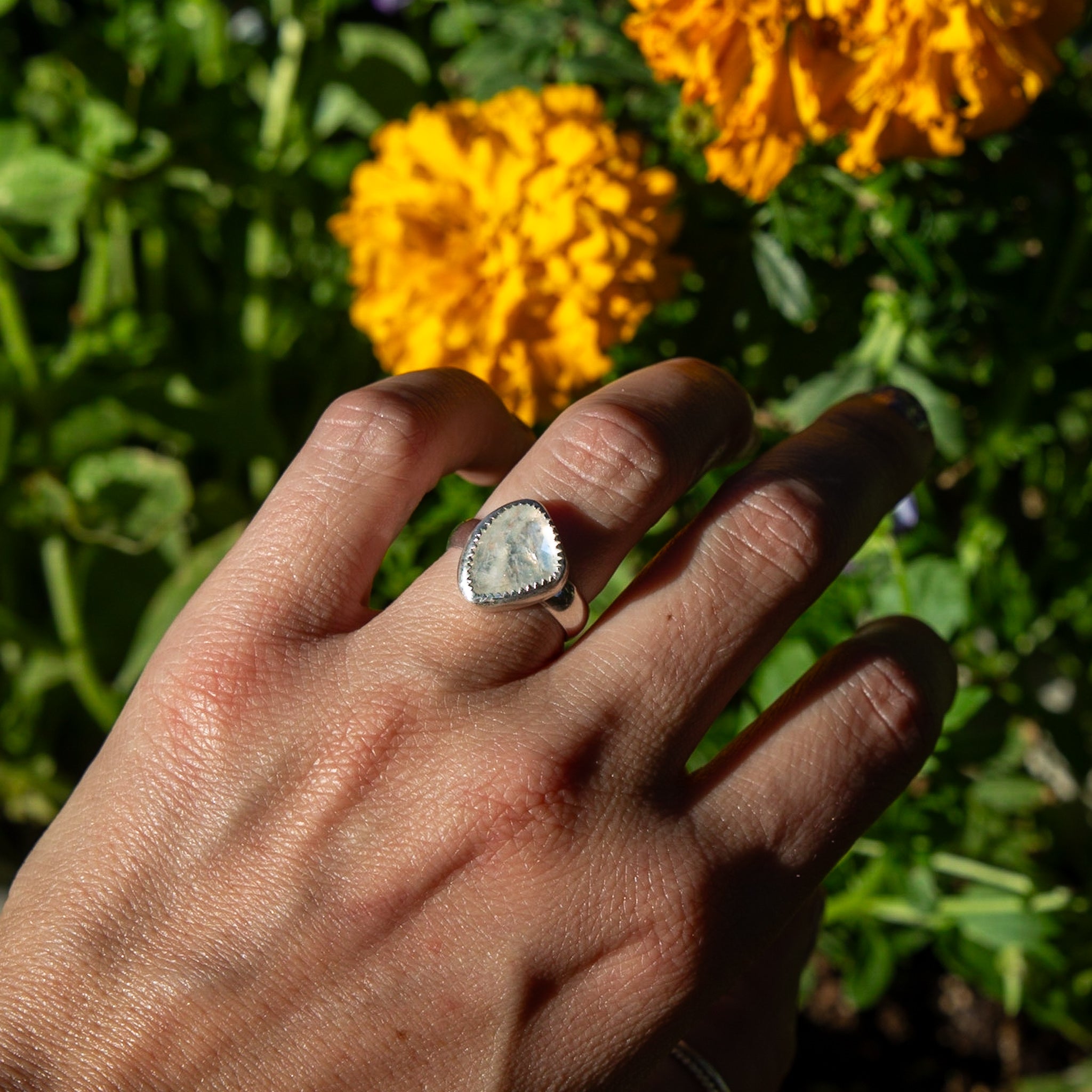 7 Moonstone Sterling Silver Ring (Size 7)