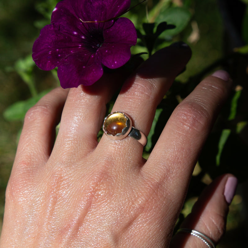 7.75 Citrine Sterling Silver Ring (Size 7.75)