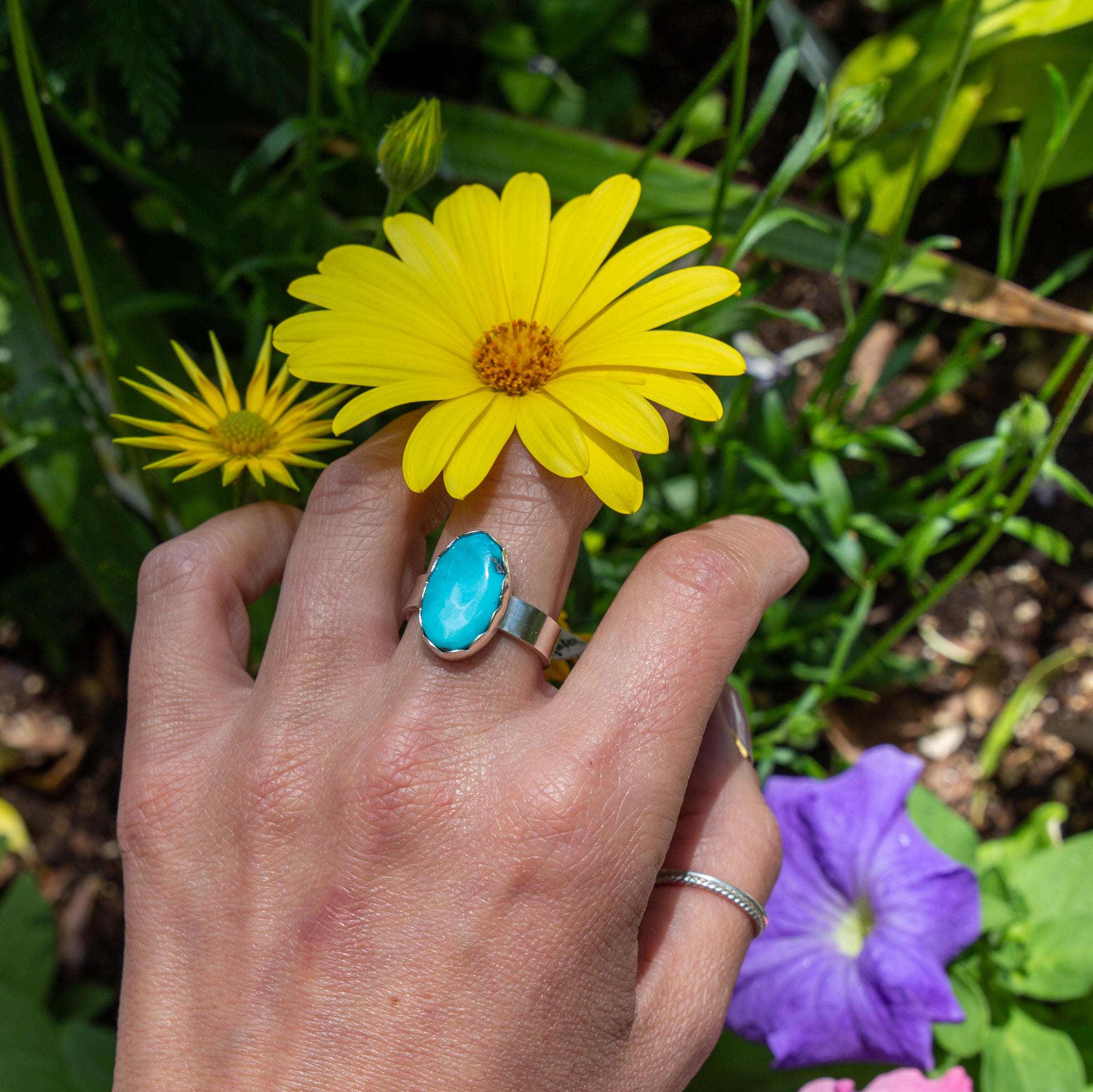 8 Sleeping Beauty Turquoise Sterling Silver Ring (Size 8)