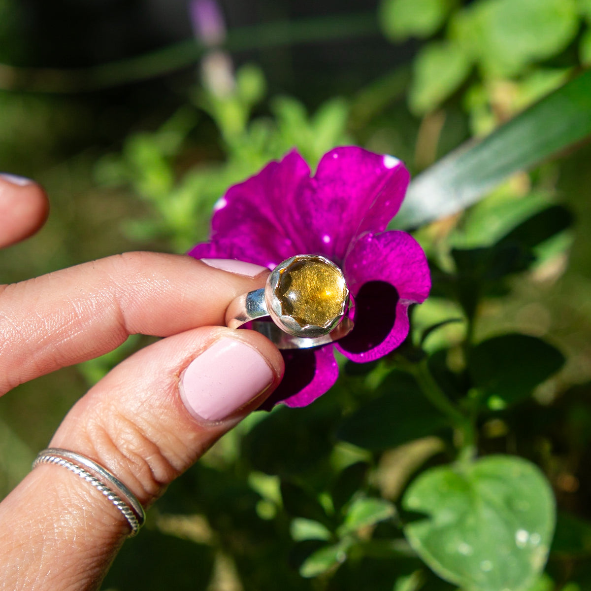 7.75 Citrine Sterling Silver Ring (Size 7.75)