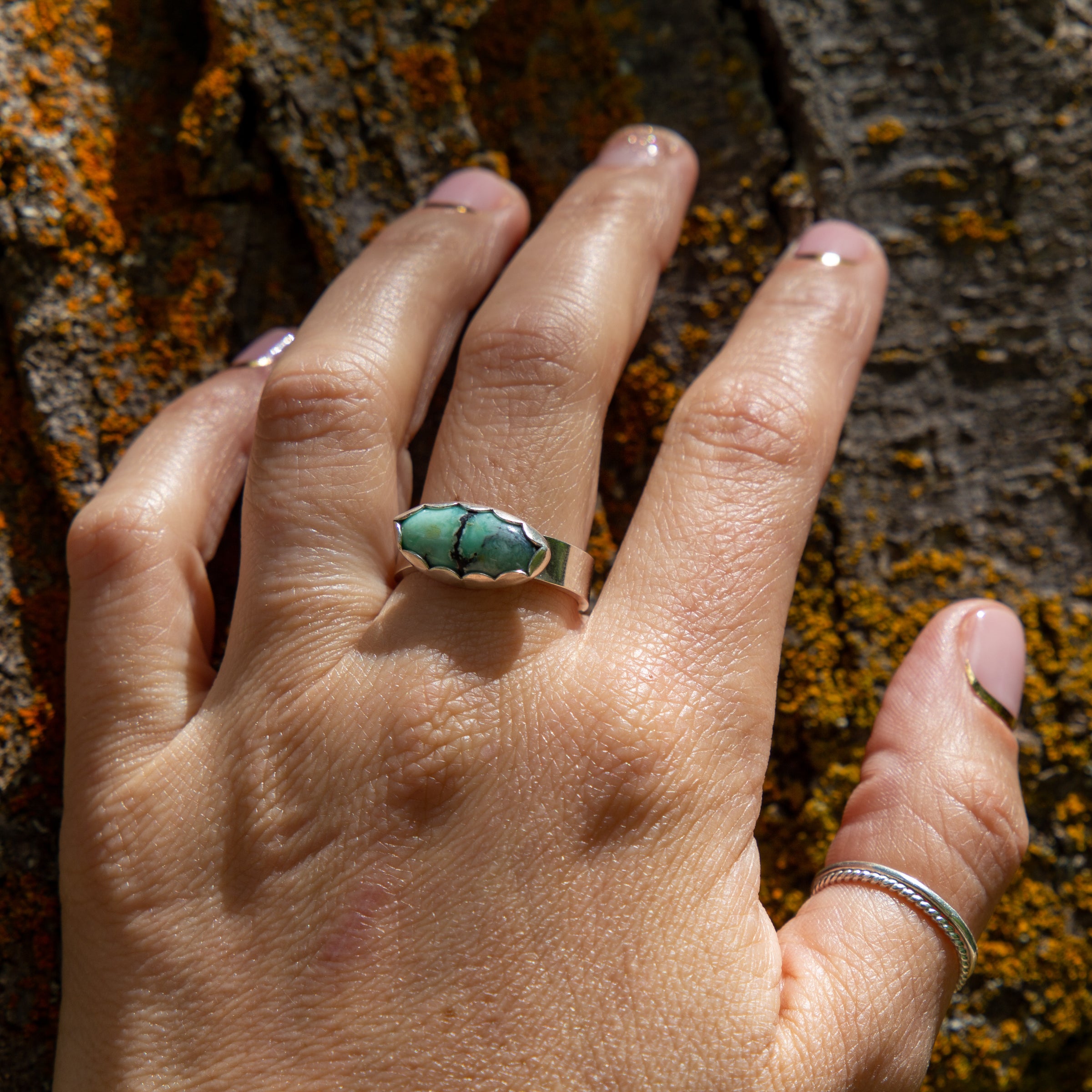 8 Variscite Oval Ring (Size 8)