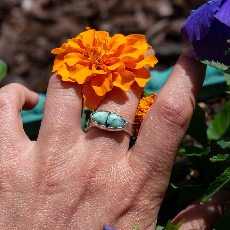 8 Variscite Oval Ring (Size 8)