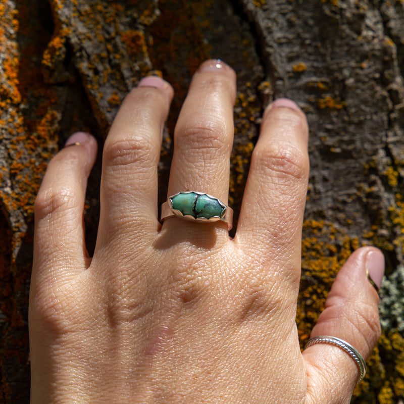 8 Variscite Oval Ring (Size 8)