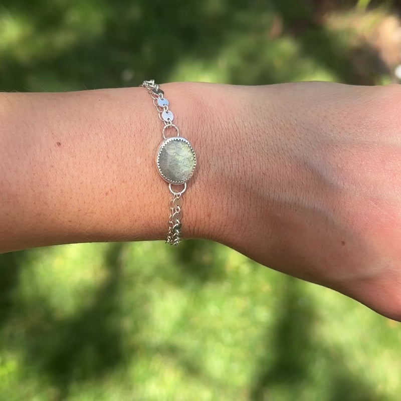 Labradorite Sterling Silver Adjustable Bracelet