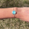 Light Blue Chalcedony Sterling Silver Slider Bracelet - 7.5"