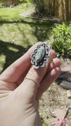 7.5 New Lander Variscite Design Sterling Silver Ring (Size 7.5)