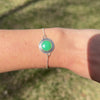 Green Chalcedony Sterling Silver Slider Bracelet - 7.5"